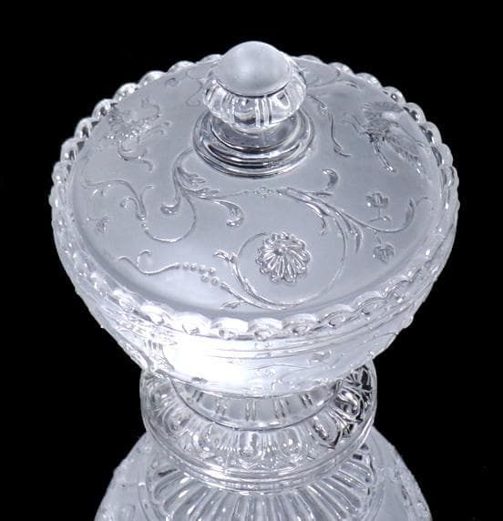 オールド・バカラ 美術館級 ジャポニスム 大型 蓋物 フロスト加工 小物