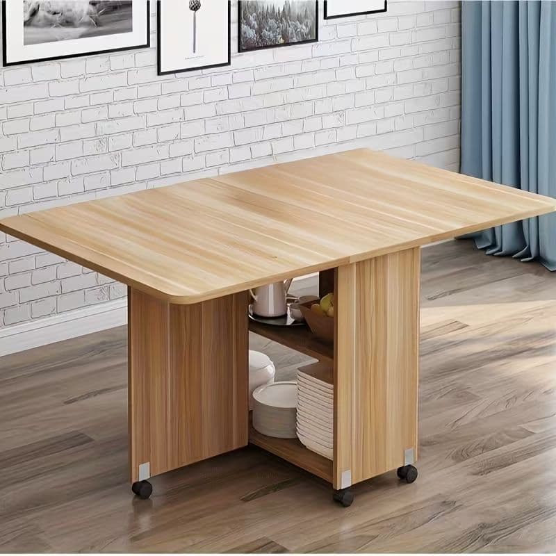 【新品】木の色 折りたたみ式北欧風リビングテーブル