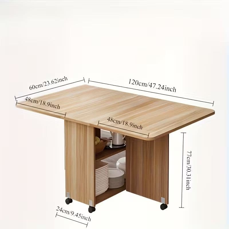 【新品】木の色 折りたたみ式北欧風リビングテーブル