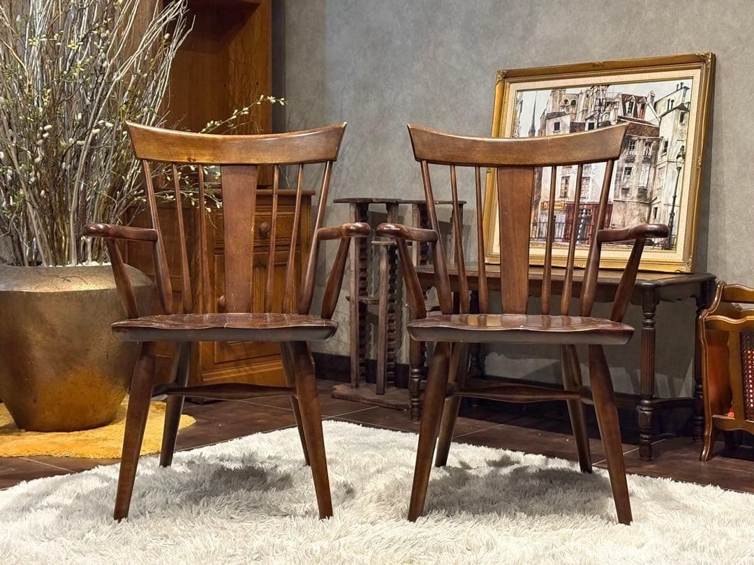 KASHIWA 柏木工　ウィンザーチェア　アームチェア　アンティーク　SY