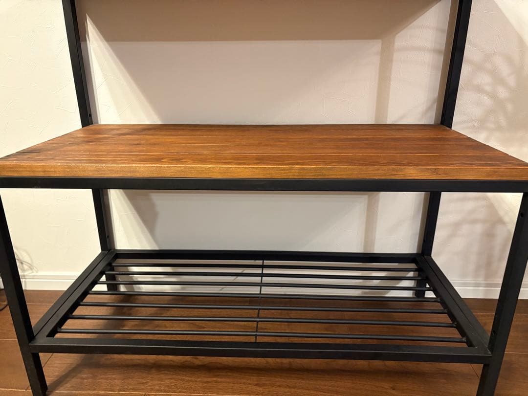 【送料無料】木製・スチールラック3段