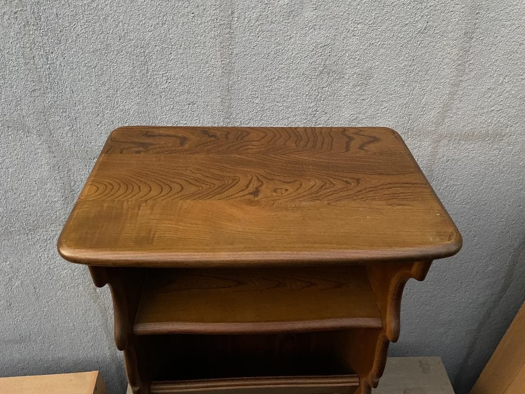 ★状態〇★ オールド カリモク コロニアル マガジン ラック 電話台 テレフォン