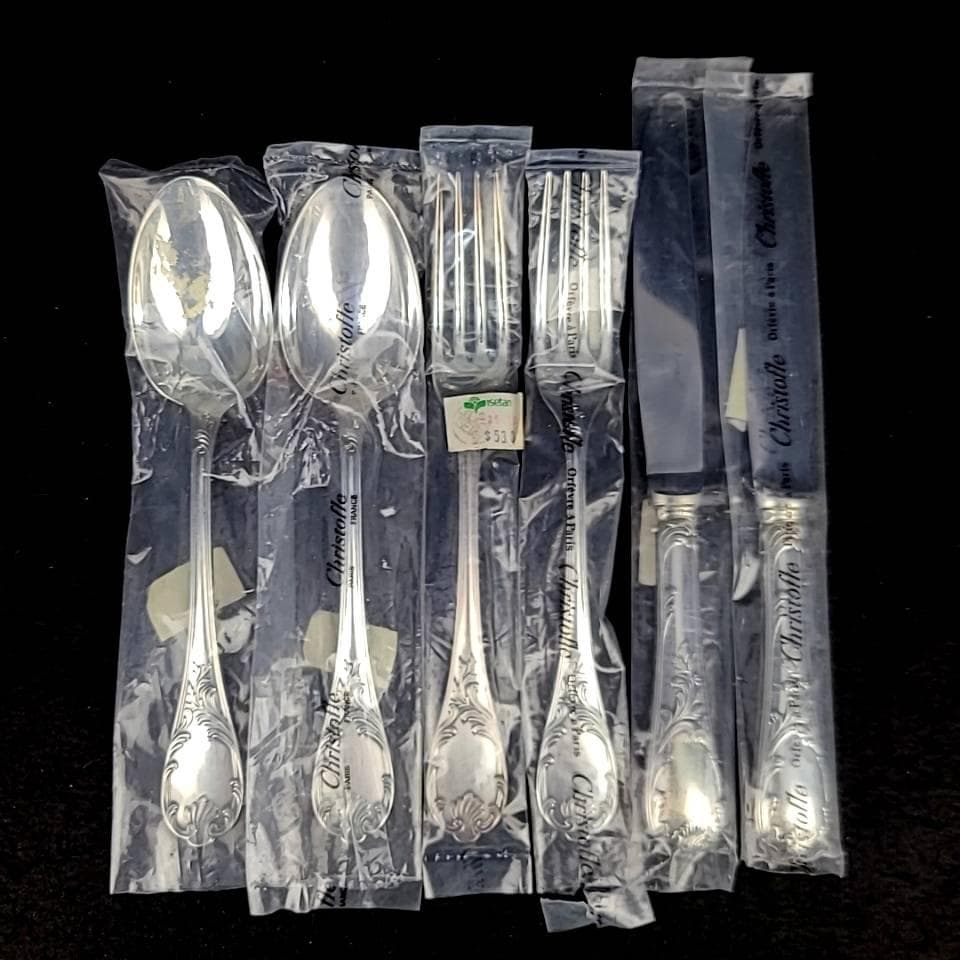 /美品/クリストフル　マルリー　フォーク　ナイフ　スプーン　6本セット　箱つき