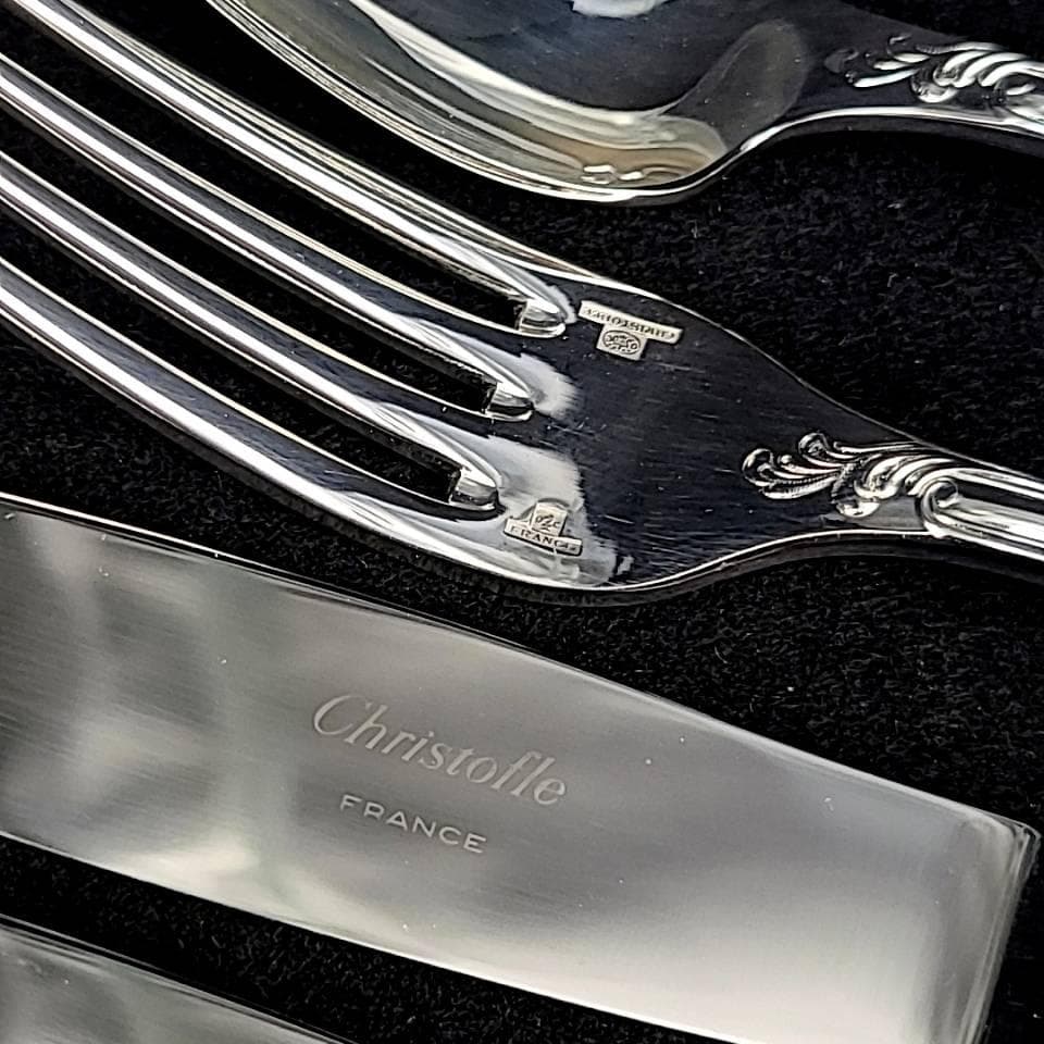 /美品/クリストフル　マルリー　フォーク　ナイフ　スプーン　6本セット　箱つき