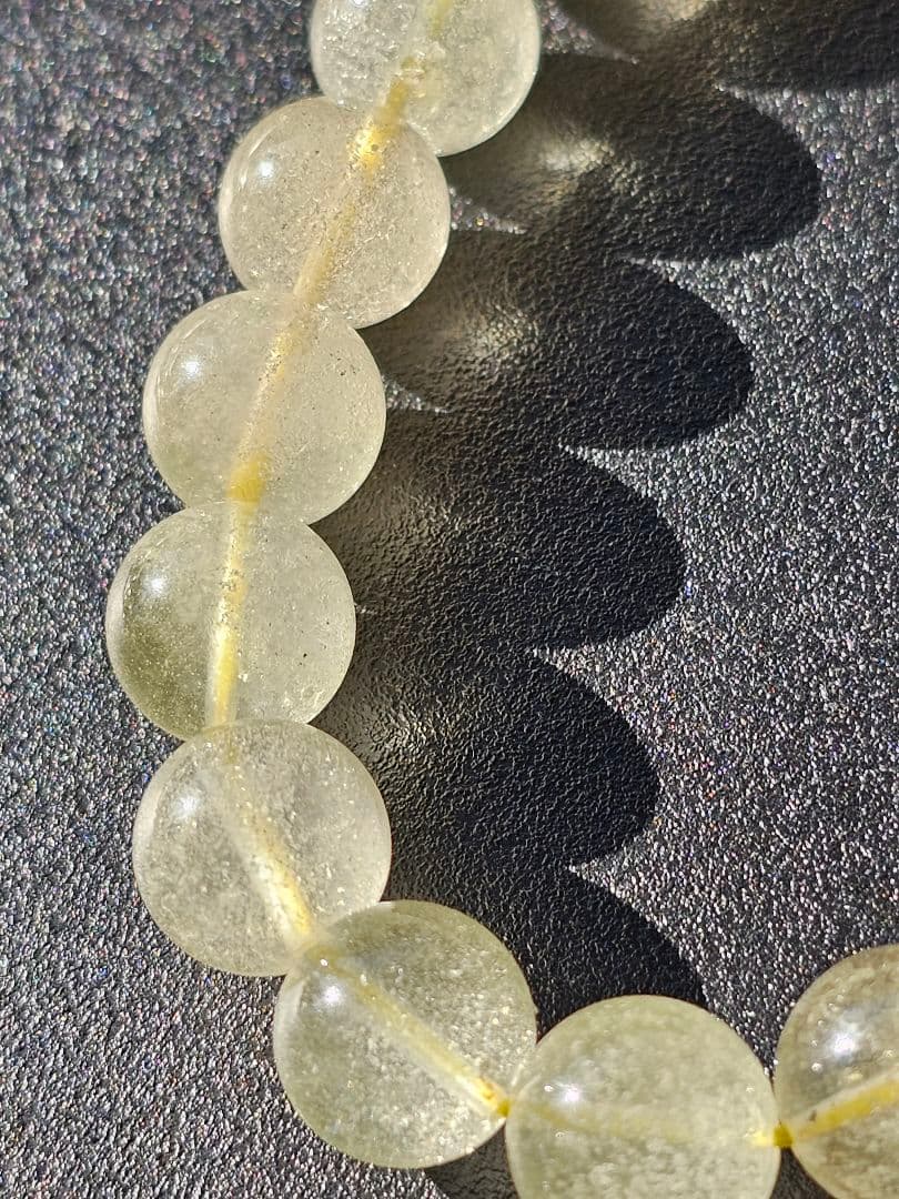 10mm　希少✴リビアングラス　ブレスレット&ペンダントトップ　インパクトガラス