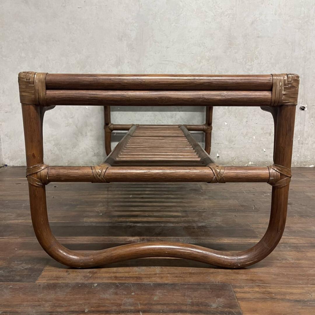 ラタン ガラステーブル センターテーブル ローテーブル コーヒーテーブル