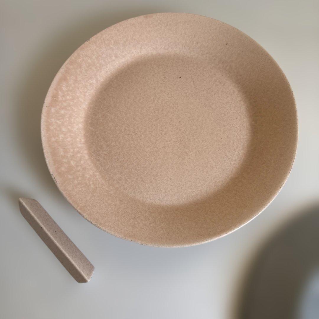 村上雄一さんリムプレートカトラリーレスト4点セット薄墨色桜色