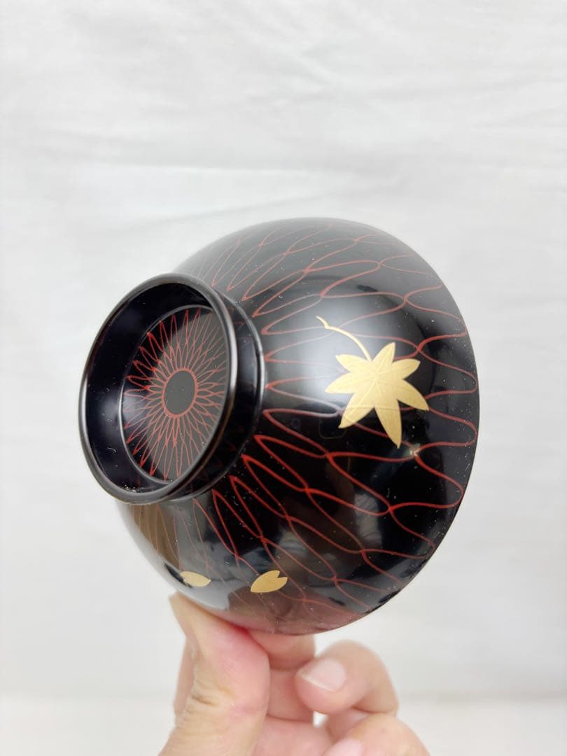 未使用 茶道具 平安堂造 網雲錦 小吸物椀 5客組 木製漆器 宮内庁御用達 共箱