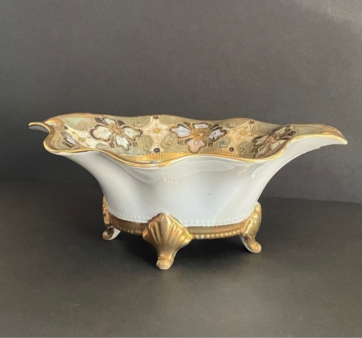 オールドノリタケ　脚付き菓子鉢