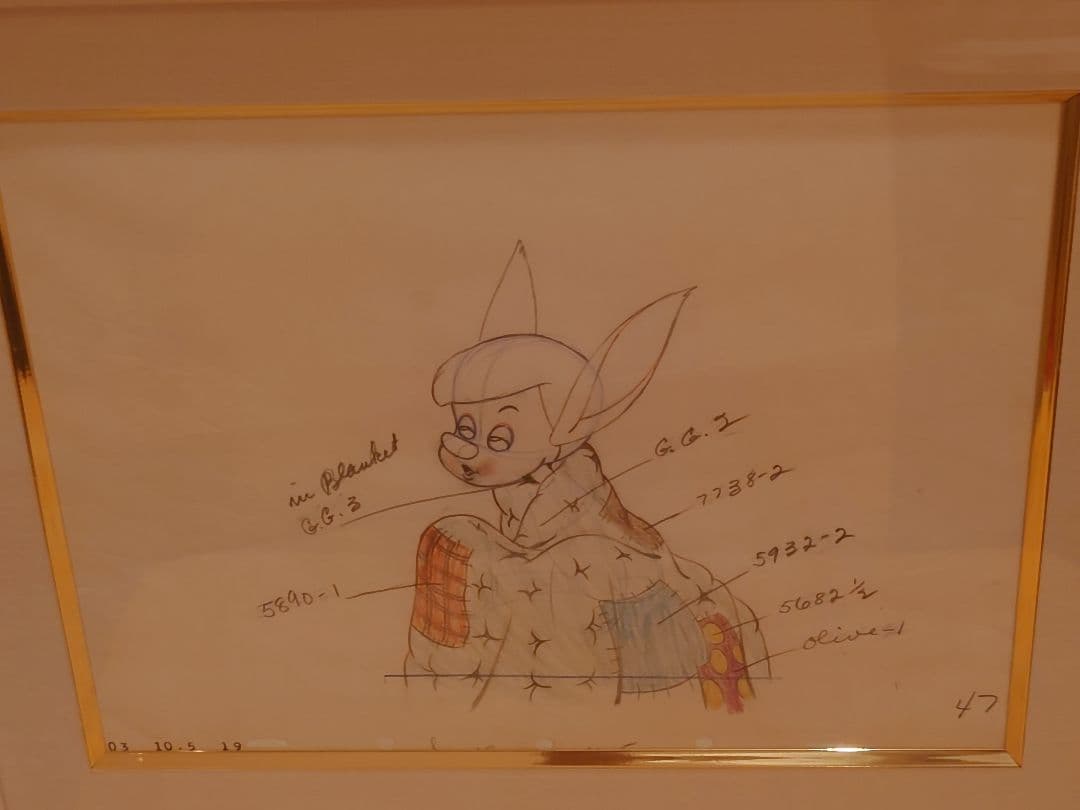 【世界で1枚 激レア】映画ピノキオのドローイング（毛布）
