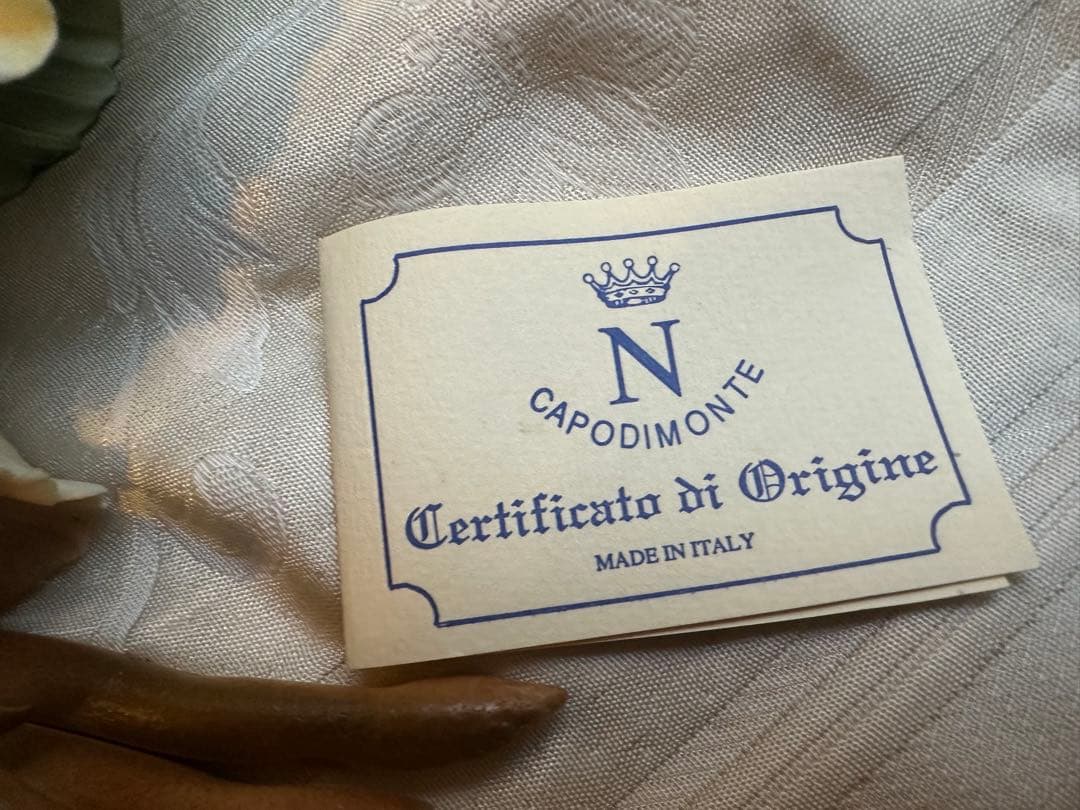 CAPODIMONTE焼き 陶器花束 証明書付き