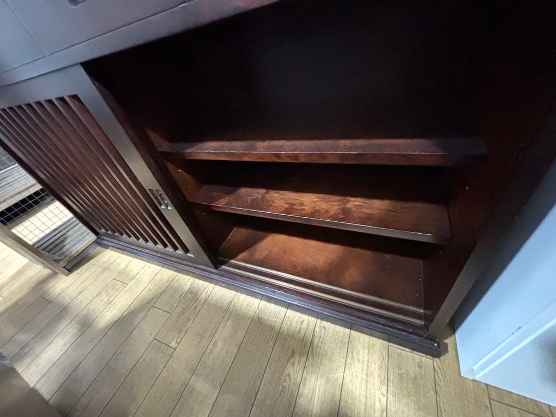 T52 木製食器棚 ダークブラウン