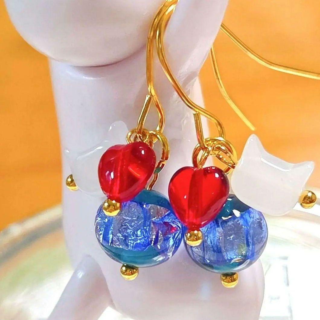 専用です☆猫さんとチェコビーズとオニキスのピアス　他13品