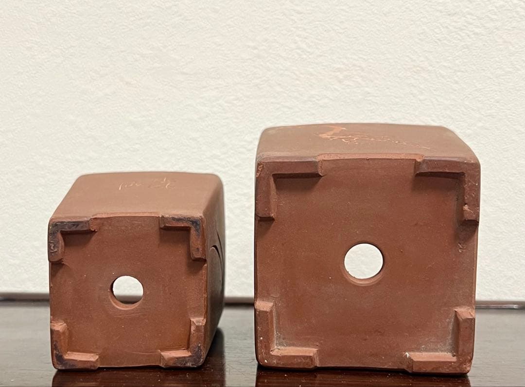 中国美術 紫砂盆栽鉢 植木鉢 梅蘭竹紋樣 四角紫砂鉢 名家紅波刻 挺秀出