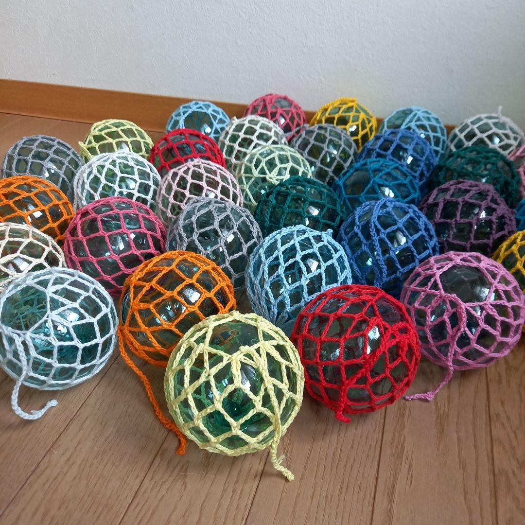 ガラス浮き玉 ガラス玉 ９cmカラーx ３３