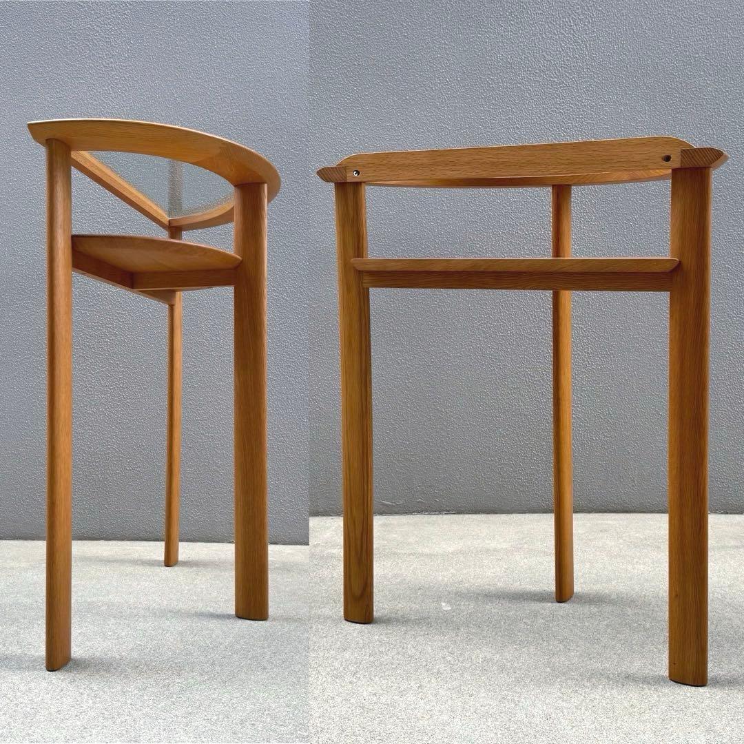 北欧調 コンソールデスク 日進木工 ガラス天板 木製 オーク 机 下棚付き