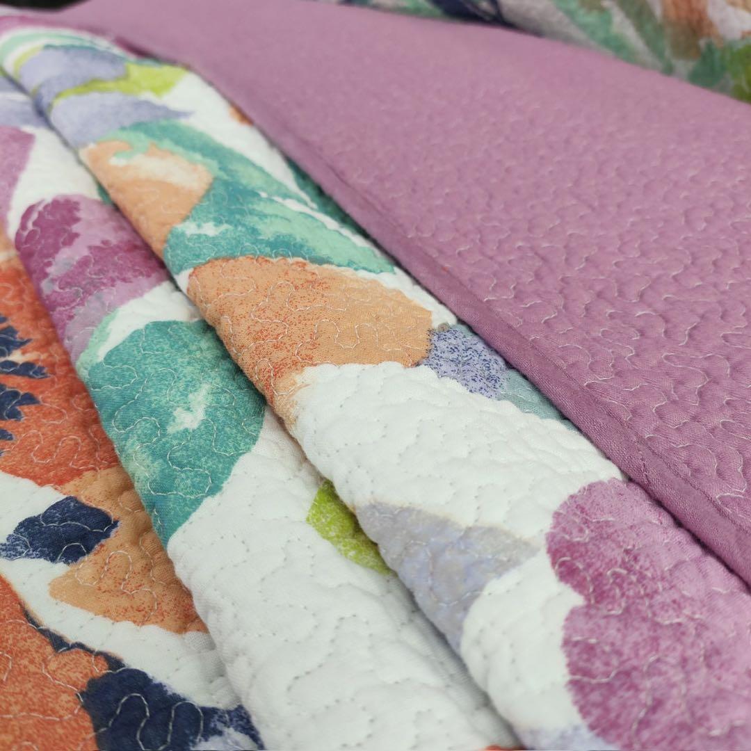 キルトベッドカバー3点セット綿マルチカバー キルティング 607