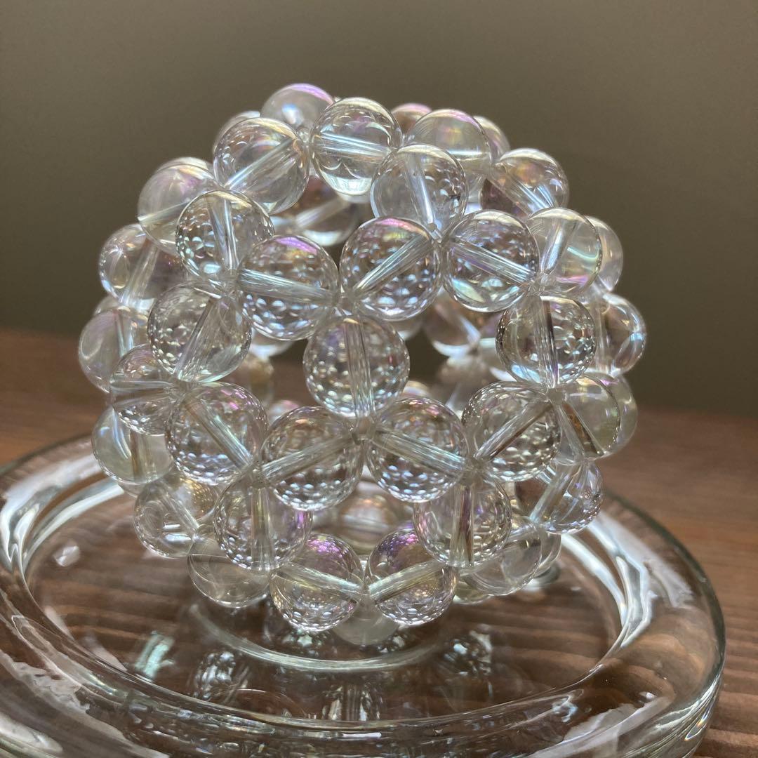 ブルーコーン フラーレン 神聖幾何学 宇宙テーマ エンジェルオーラ水晶 10㎜