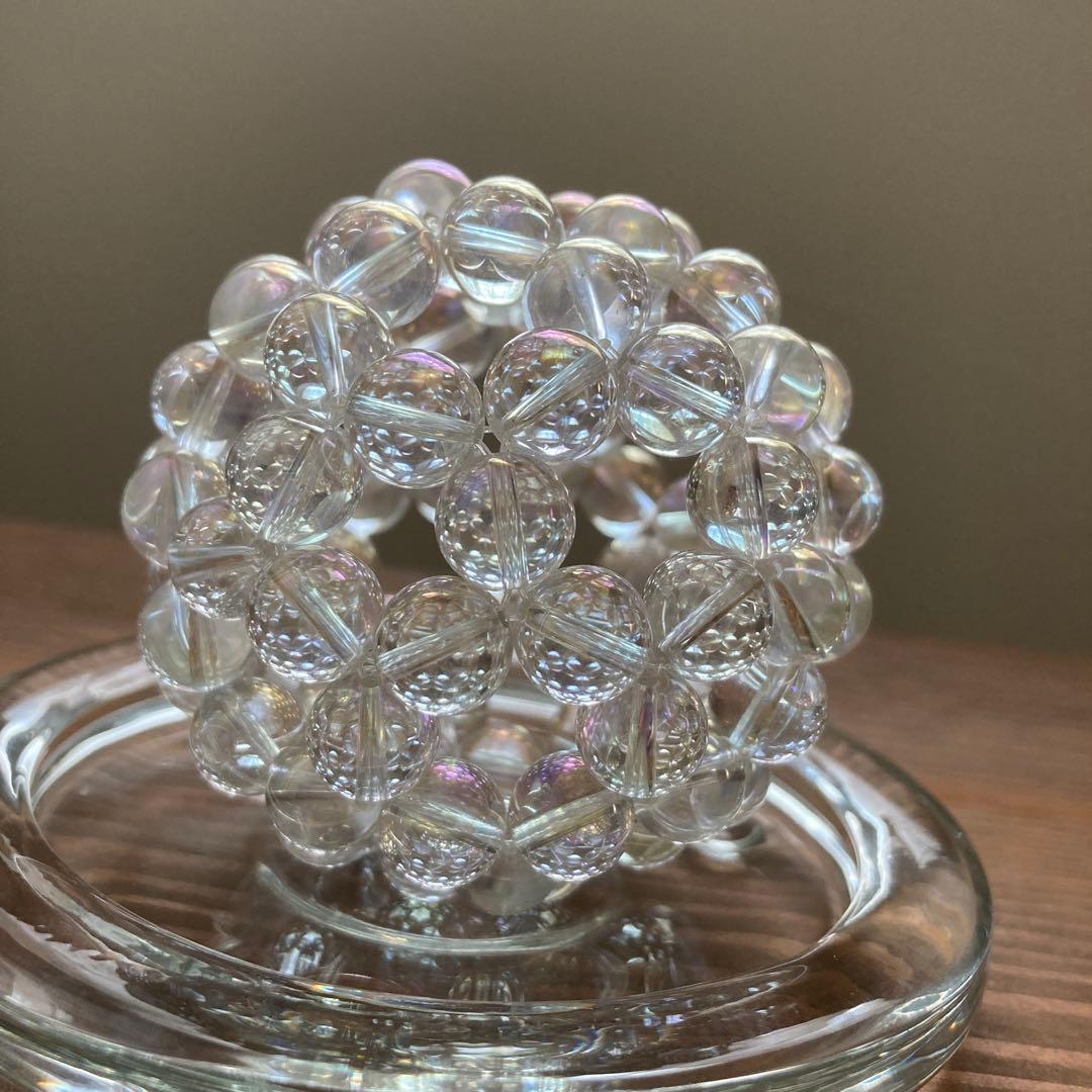 ブルーコーン フラーレン 神聖幾何学 宇宙テーマ エンジェルオーラ水晶 10㎜