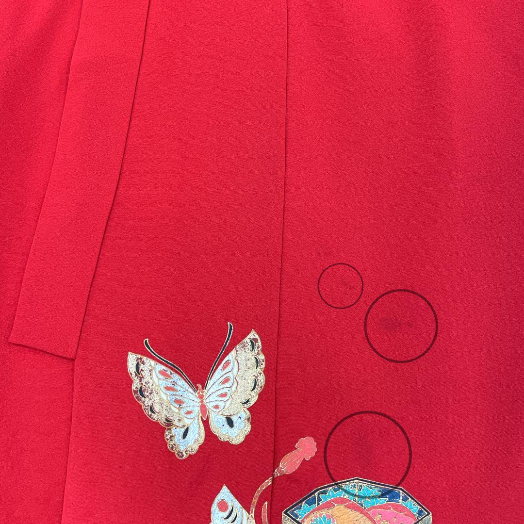 ◎mk-1120　七五三　振袖　着物・襦袢　2点セット　蝶々　正絹　　9-22