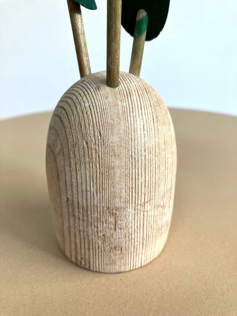 aarikka アーリッカ 3本の青い花の寄せ植え　木製　オブジェ