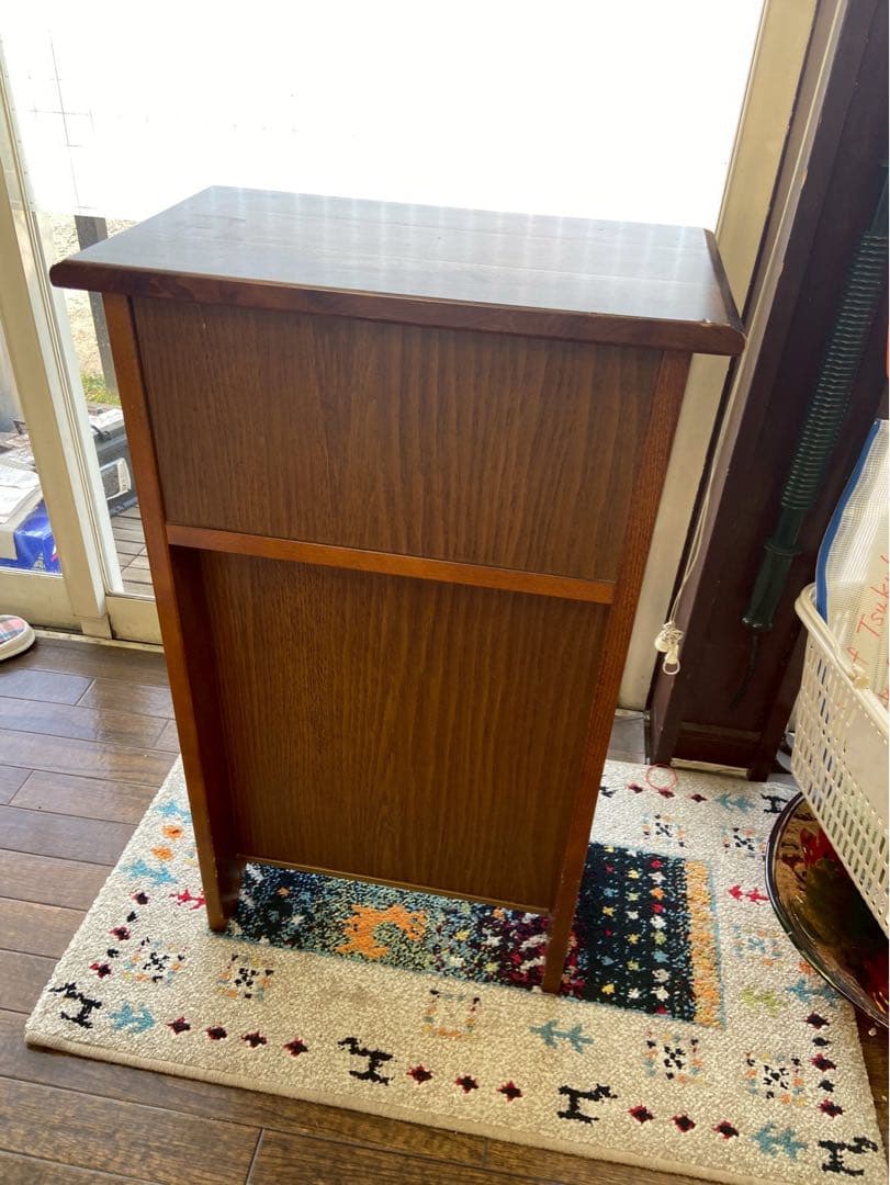 オールドカリモク マガジンラック／サイドキャビネット 木製 ヴィンテージ