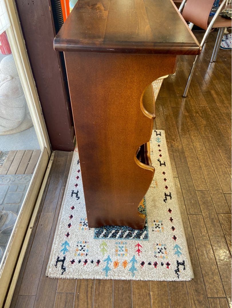 オールドカリモク マガジンラック／サイドキャビネット 木製 ヴィンテージ