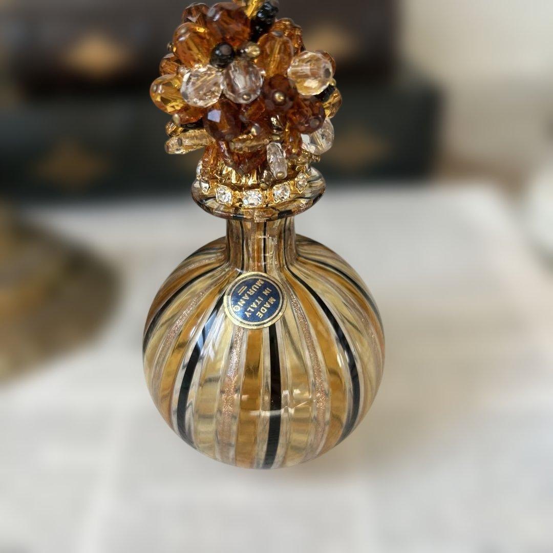 イタリア製 ヴェネツィアンガラス ムラーノガラス 香水瓶トパーズ