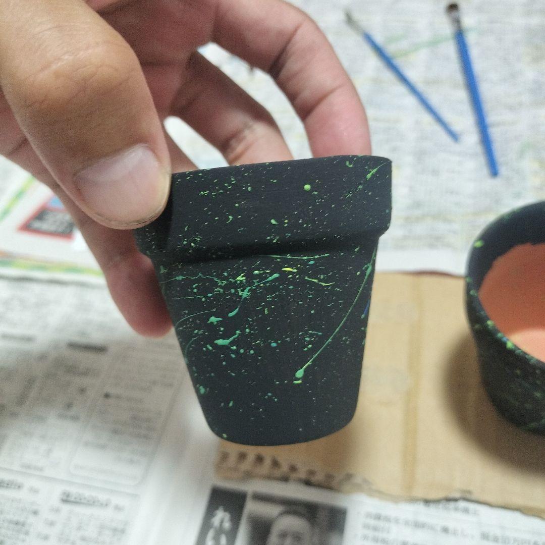 素焼き鉢　3個セット　オリジナルペイント鉢sp-1