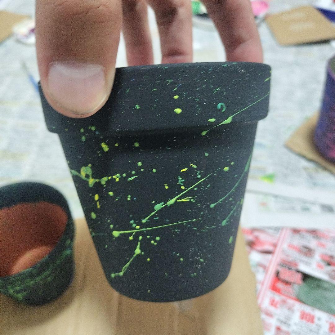 素焼き鉢　3個セット　オリジナルペイント鉢sp-1