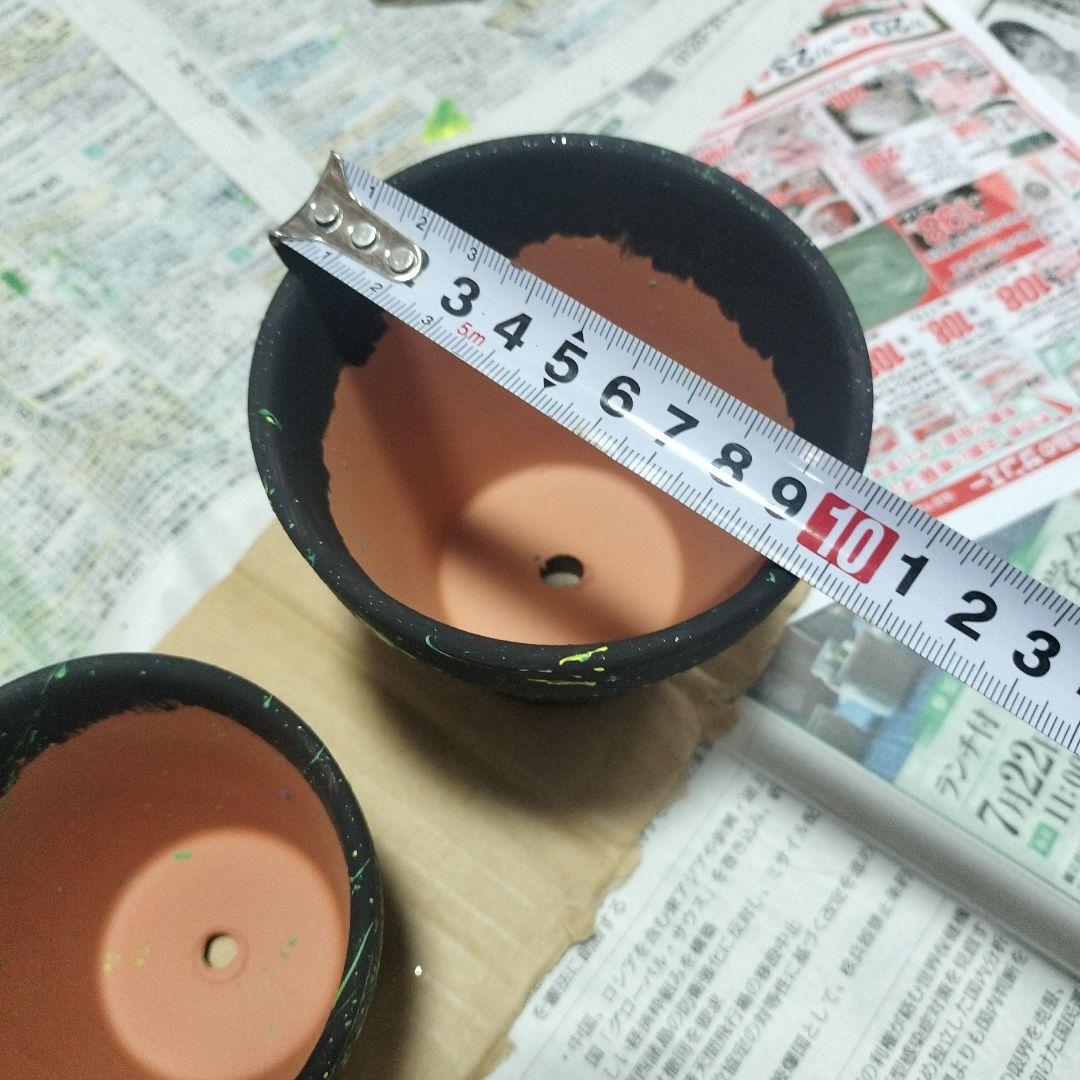 素焼き鉢　3個セット　オリジナルペイント鉢sp-1