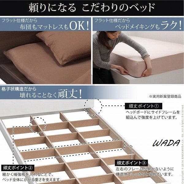 シングルベット ポケットコイルスプリングマットレス付きベッドセット