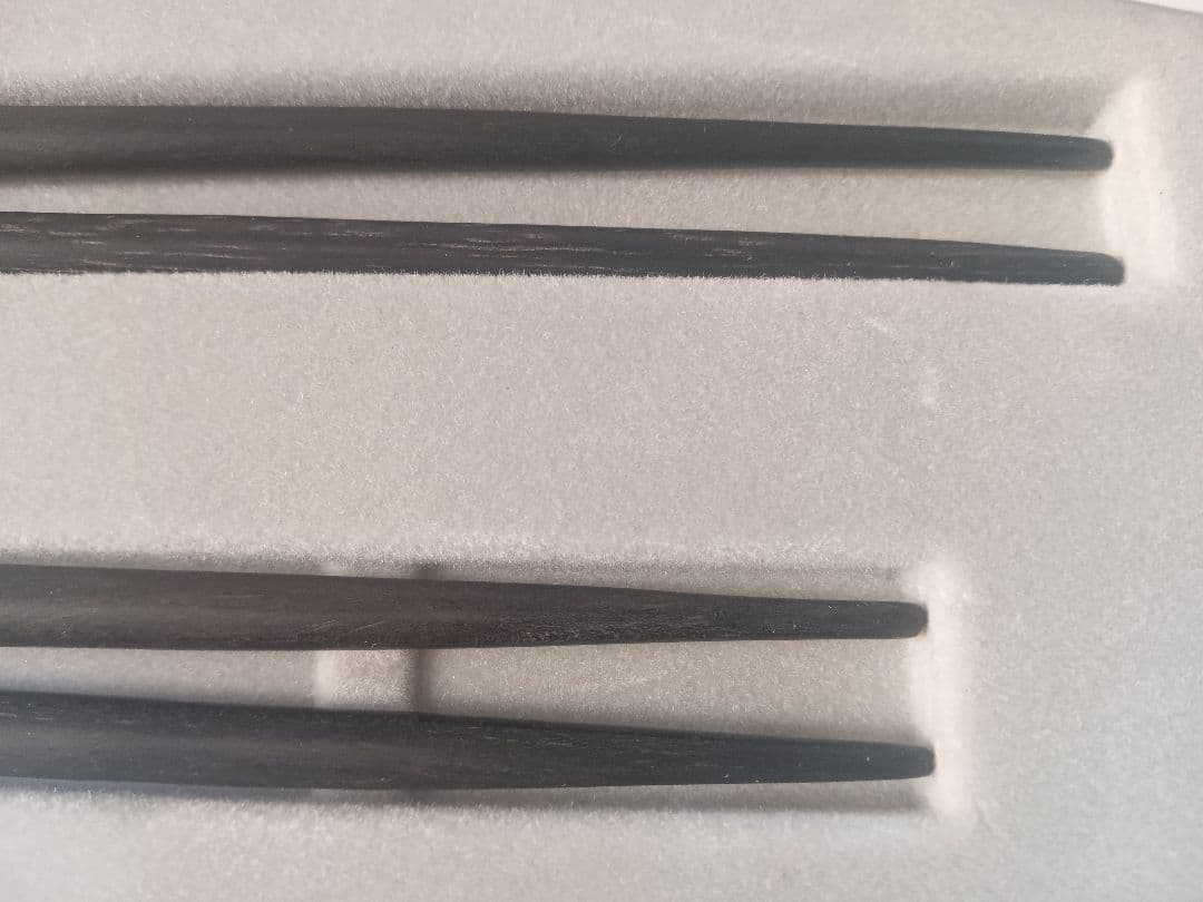 新品 クリストフル 夫婦箸 Christofle EBENE 金銀 黒壇 銀食器