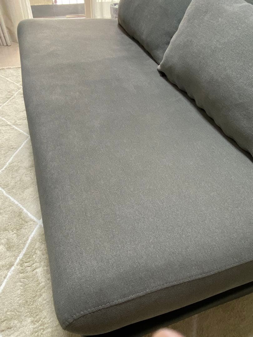 ニトリ　2人用布張りソファ (ポーション2KD GY)