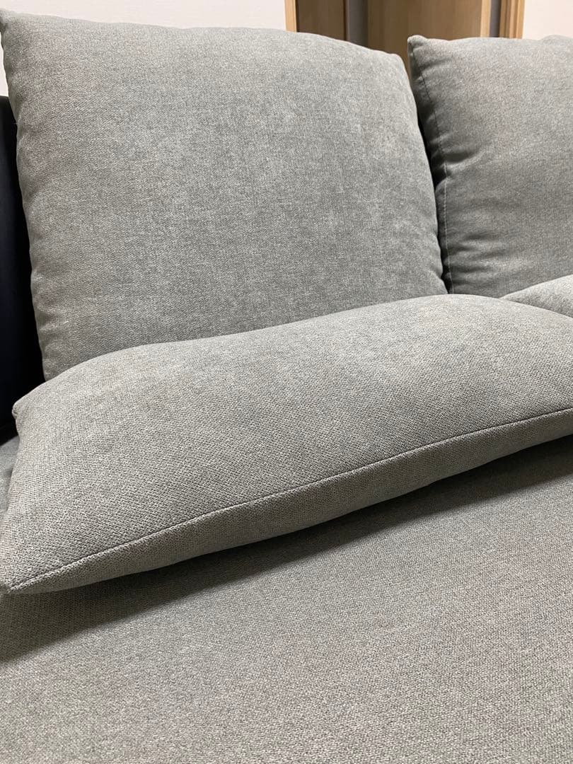 ニトリ　2人用布張りソファ (ポーション2KD GY)