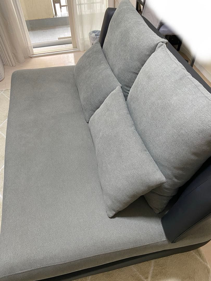 ニトリ　2人用布張りソファ (ポーション2KD GY)