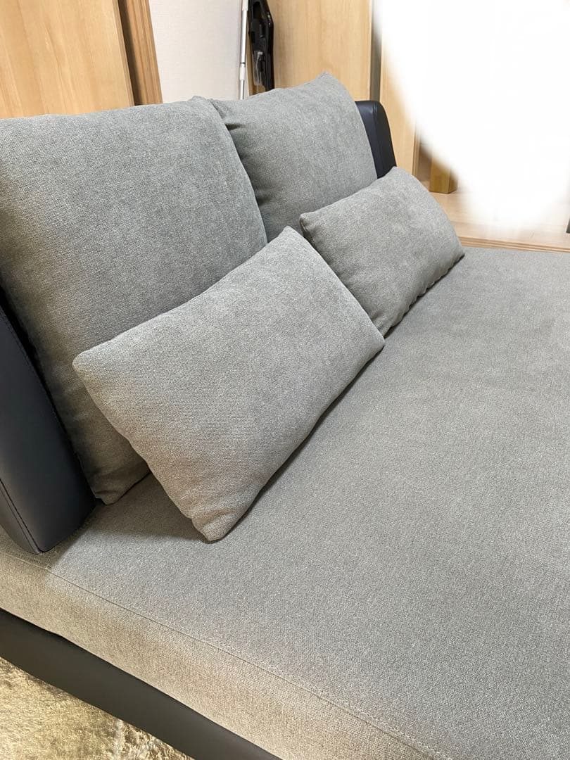 ニトリ　2人用布張りソファ (ポーション2KD GY)