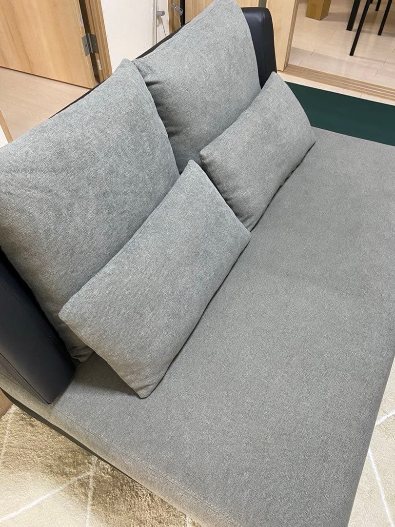 ニトリ　2人用布張りソファ (ポーション2KD GY)