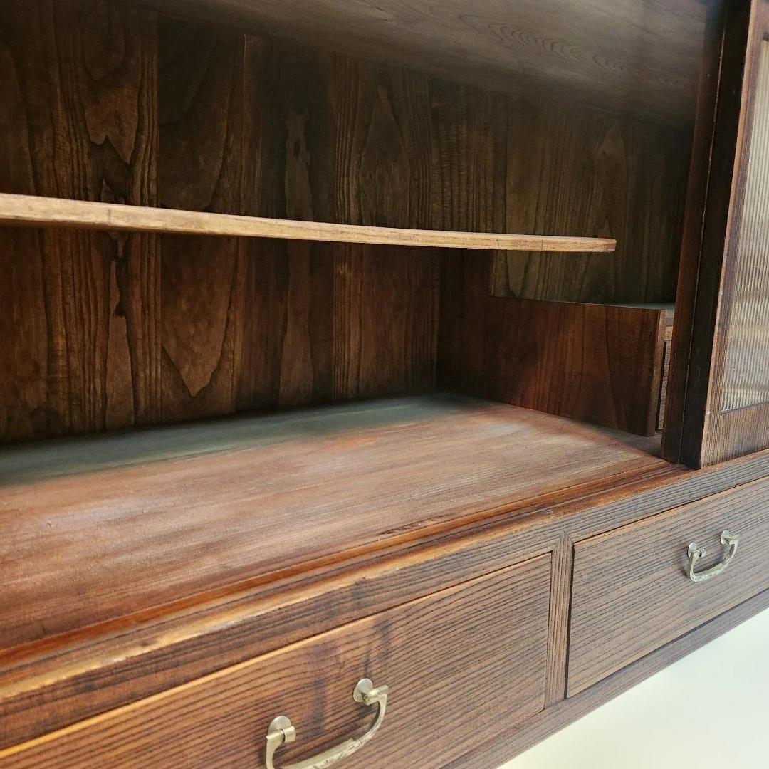 和ダンス リメイク キャビネット 割れないモールガラス風 昭和レトロ