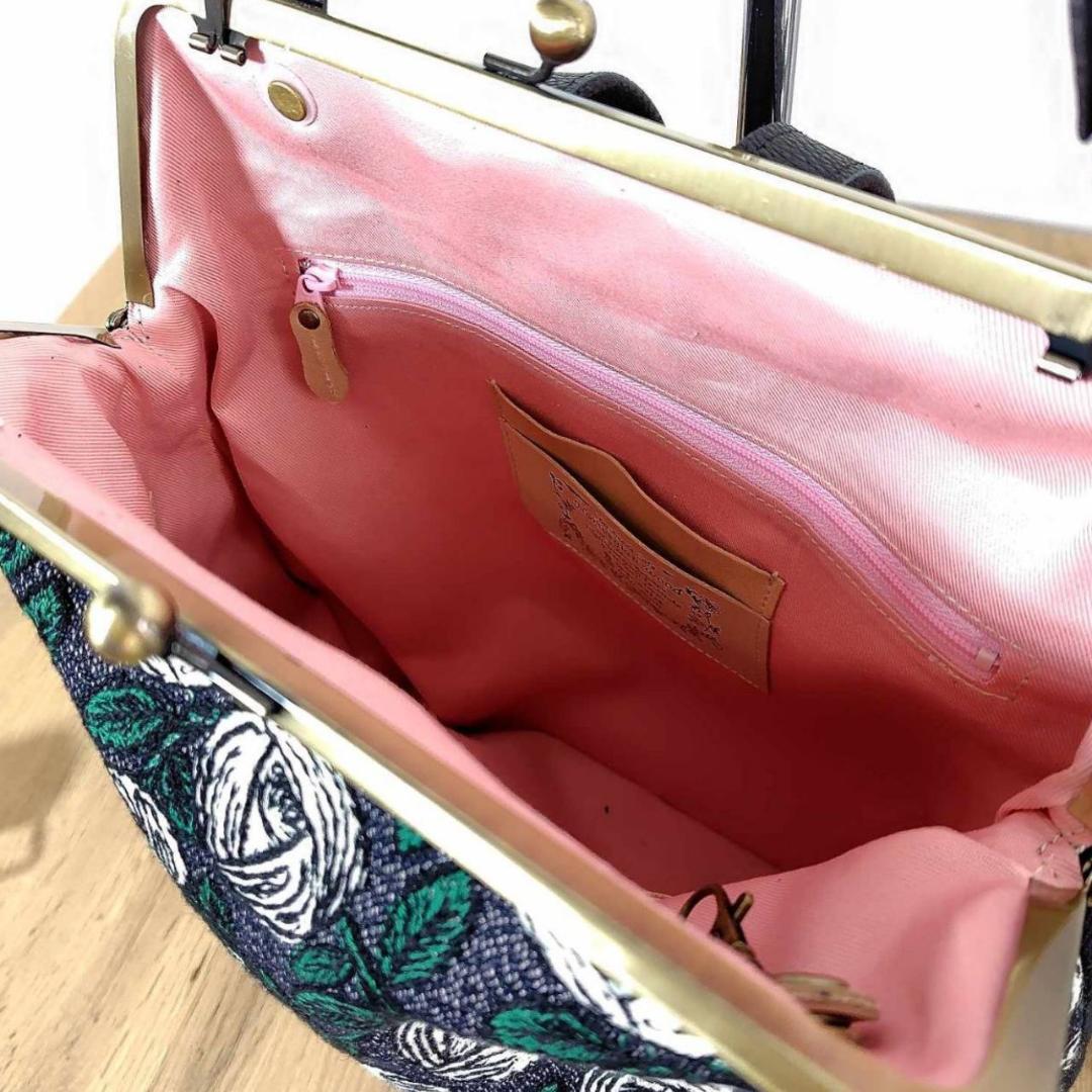 【専用】/2025rosyロージィーブラウン/がま口リュック　牛革チョコ