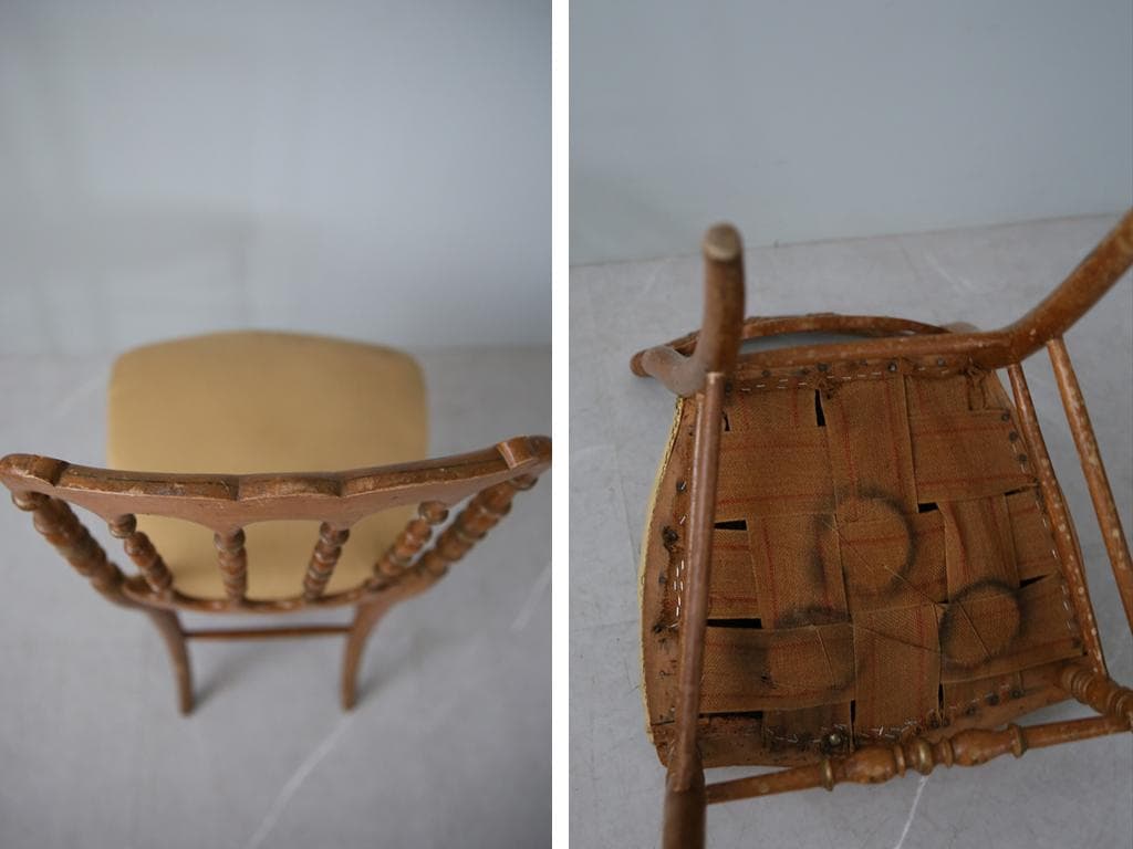 フランスアンティーク木製ナポレオンチェア/ダイニングイス椅子(90-219-1)