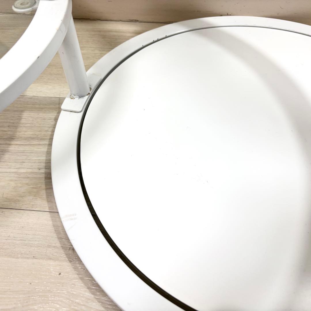 希少カラー（クローム×ホワイト） ミッドセンチュリー　ラウンドテーブル　4段