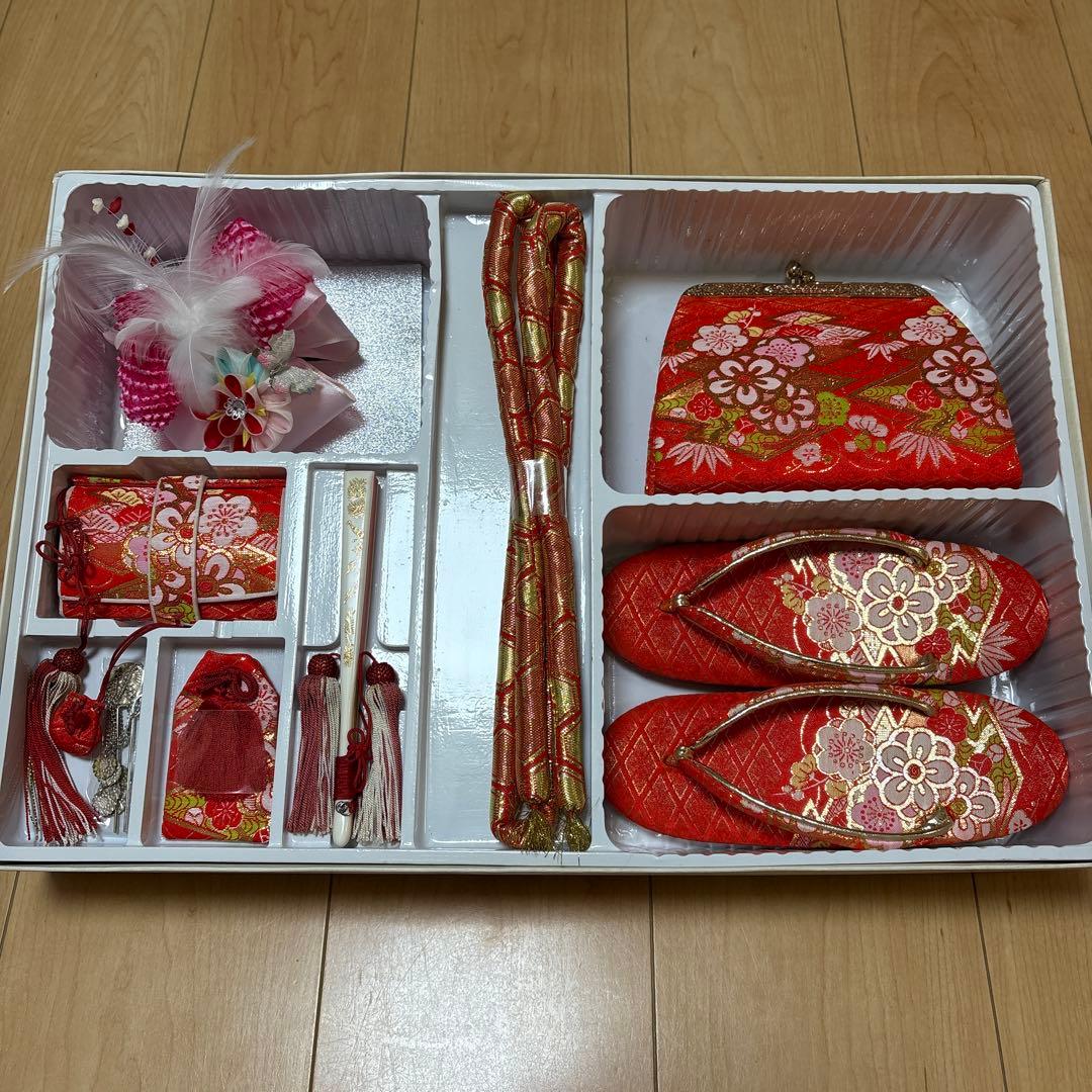 187 正絹　黄緑×総絞り　疋田　 7歳 七五三着物セット　和装小物　袋帯