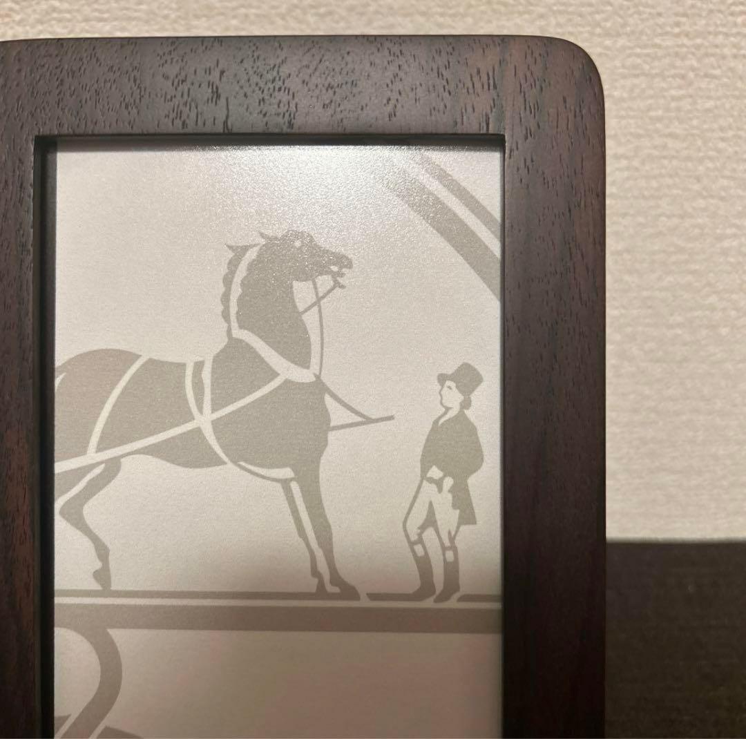 エルメス　フォトフレーム　マホガニー　ダークブラウン　写真立て