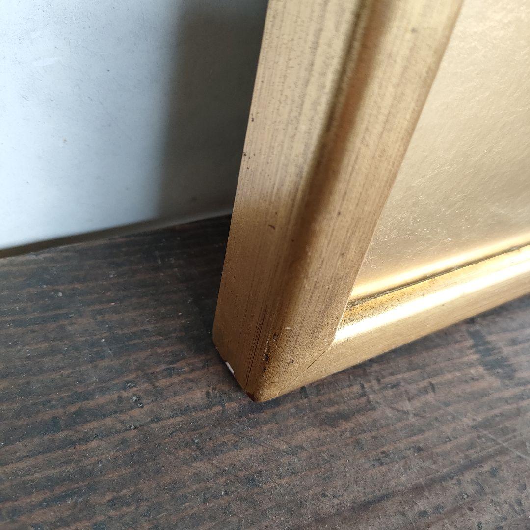 額に傷や汚れあり あいはら友子 『黒バックに黄金富士に金の昇り龍』開運絵画6号