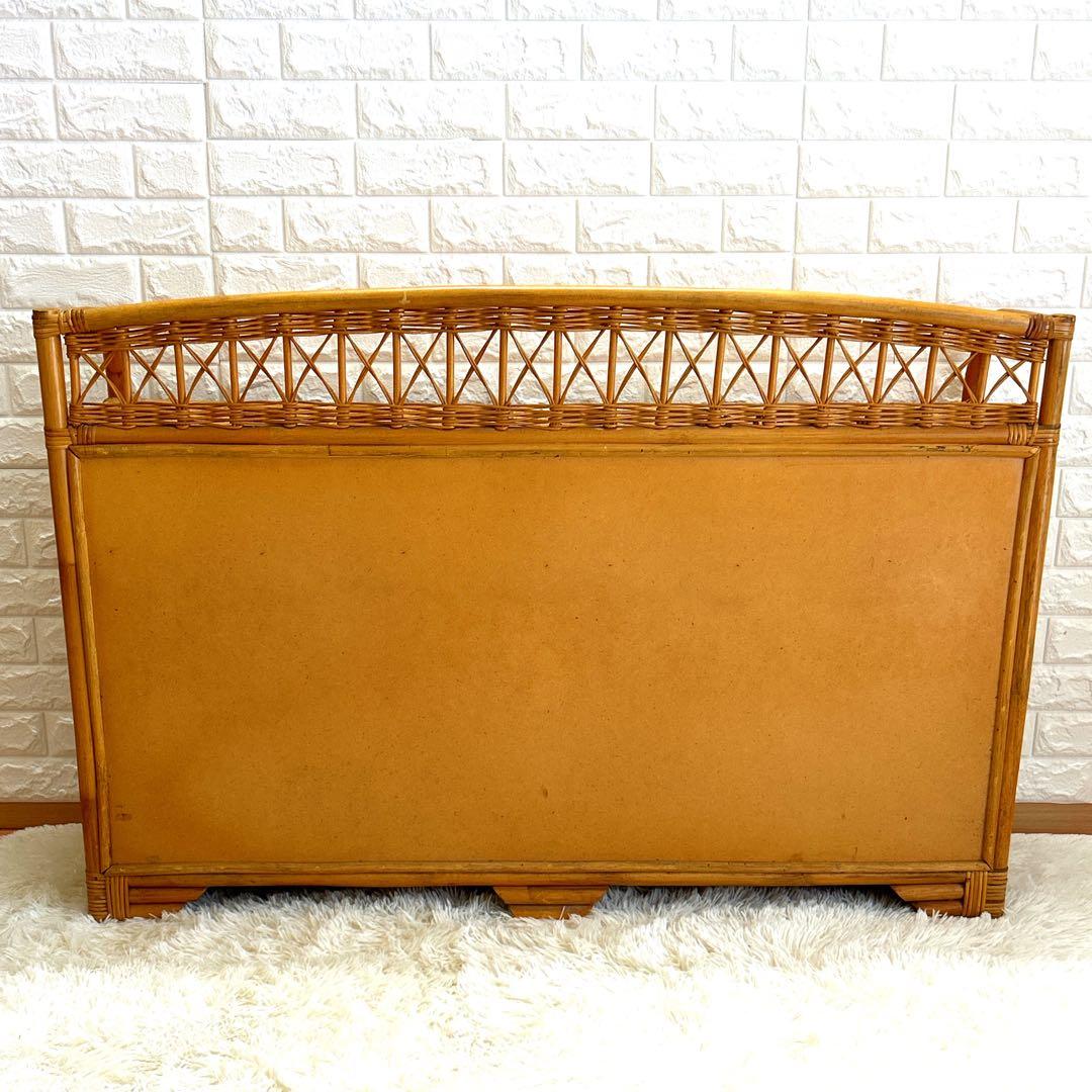 昭和レトロ　ラタンチェスト 4段10杯　籐 ワイド ローチェスト 棚 テレビ台