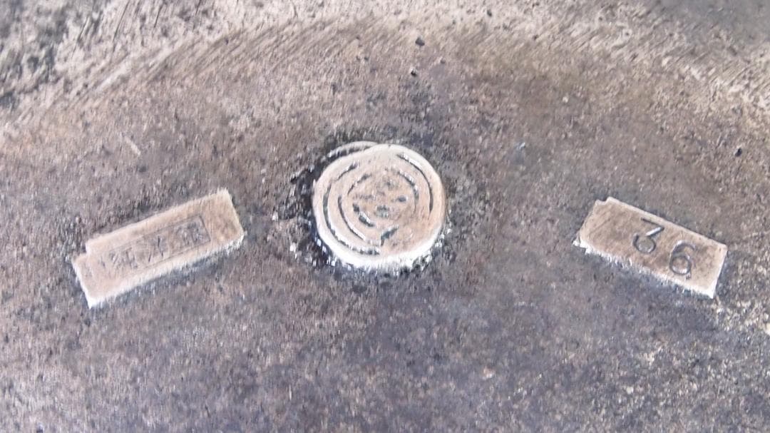 【中古・黒ずみあり】純洋銀 36cm 両手鍋 天ぷら鍋/すきやき鍋 アウトドア