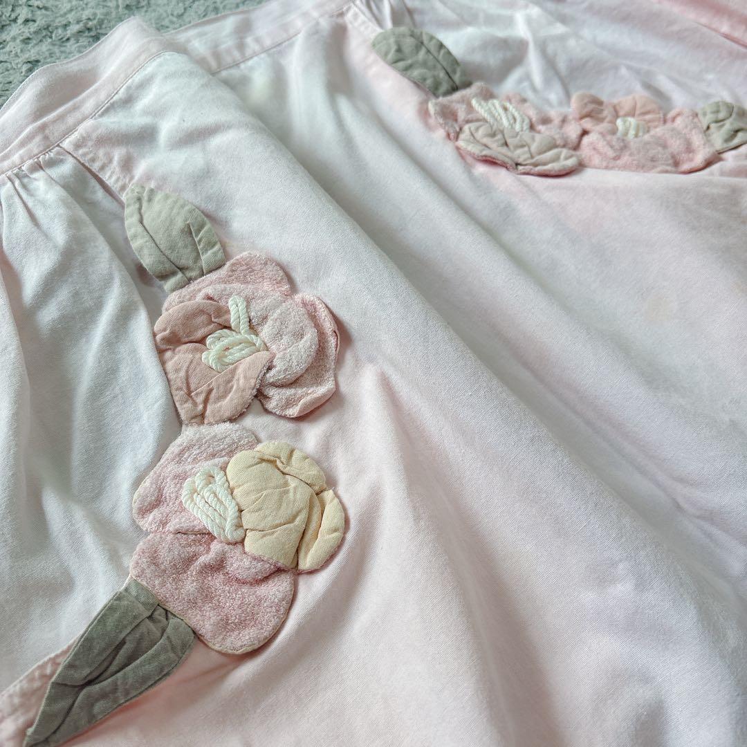 POTECHINO ポテチーノ お花モチーフ エプロン 前掛け さえら ピンク