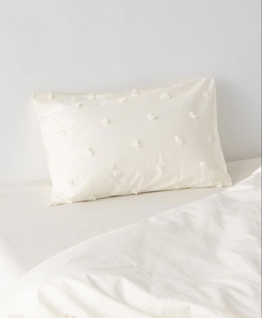 新品未使用　ジェラートピケ　掛け布団カバー白　ドビードット　2点セット シングル