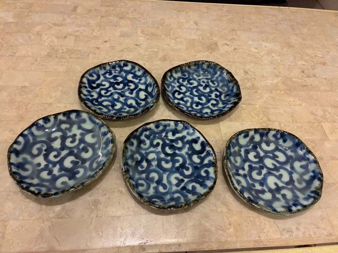 斉山窯 丸皿5枚